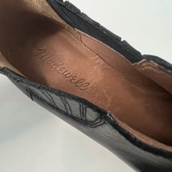 NEW Madewell The Bonham Leather Black Pointy Toe Ankle Block Heel Bootie Sz 7.5 - Picture 9 of 11